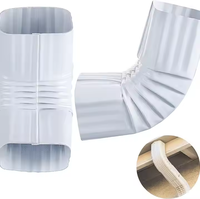 Tubes de descente et de descente coudés en aluminium blanc/noir de 3 pouces x 3 pouces