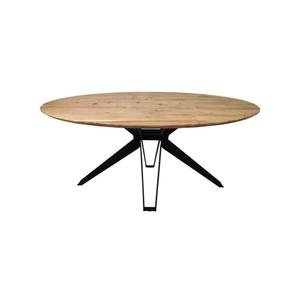 Table à manger circulaire élégante en bois massif avec finition imperméable durable pour salles à manger de luxe, restaurants et cafés - Product Image 3