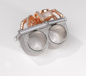 Bague d'articulation araignée Hip Hop personnalisée pour hommes en or 9K/14K/18K diamants de laboratoire taille ronde certifiés IGI pour les mariages et les fêtes - Product Image 4