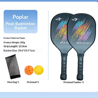Ensemble de raquettes de pickleball en bois légères et de ballons de plage, équipement de sport de plein air pour débutants