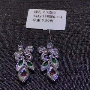 SGARIT di lusso alla moda 18K orecchini pendenti in oro naturale gemma verde smeraldo rosso rubino per il regalo di nozze gioielli all'ingrosso per le donne - Product Image 6