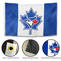 Drapeau de baseball des Blue Jays de Toronto en gros, bannière double face en polyester pour supporters de l'équipe sportive, pour les fans, le stade, la maison et l'extérieur
