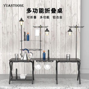 Mesa Plegable para Exteriores Yuantoose, de Aleación de Aluminio, Ligera, Portátil, para Camping, Playa, Barbacoa, Modular, con Soporte para Lámpara - Product Image 3