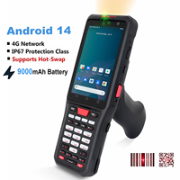 PDA Genggam Android Logistik 4 Inci 4G+64G MTK MT6789 G99 CPU Baterai Hot Swap 9000mAh Pengumpul Data Barcode 1D 2D QR