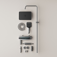 Promotion : Ensemble de douche mural numérique 4 fonctions à touches piano, eau chaude et froide, pour salle de bain, vente en gros à prix réduit