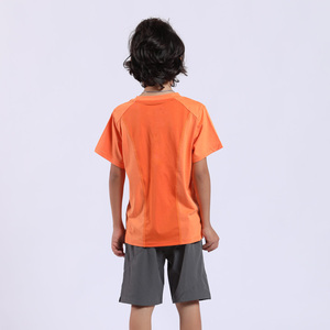 Moda <span class=keywords><strong>naranja</strong></span> seca rápido Fitness ropa deportiva Atlético ropa niños <span class=keywords><strong>camiseta</strong></span> - Product Image 6