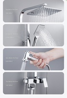 Ensemble de douche de salle de bain moderne de luxe en laiton doré poli, avec pistolet de bidet à main haute pression 4 voies et fonction pluie, vente en gros