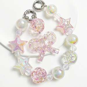 Ventes directes d'usine couleur transparente arc boule creuse UV perles acryliques perles en vrac chaîne de téléphone portable bijoux pour bricolage - Product Image 1