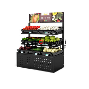 Organizza espositore in metallo macinato con cesto in plastica per frutta e verdura espositore in vendita - Product Image 6
