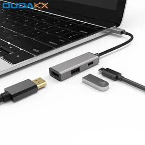 محمول 3 في 1 USB-C Type-C Kabel naar 4K HDMI محول USB C 3 port Hub Usb PD mi W