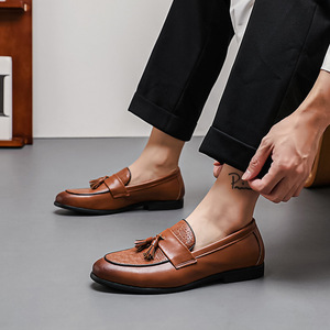 Chaussures Oxford à enfiler en cuir véritable respirantes, style européen, pour bureau, carrière et mariage, collection été-automne 2026, les plus vendues - Product Image 3