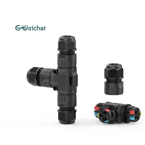 E-Weichat P20T 3 way waterproof connector fast connector ip68 outdoor wire connectors for led flood and tube lights three cables