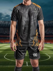 ชุดเสื้อแขนสั้นและกางเกงขาสั้นแบบกำหนดเองได้ ชุดเสื้อฟุตบอล โรงงานผลิตเสื้อผ้า รับสั่งทำได้ f10 - Product Image 2