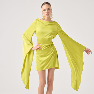 Robe Courte de Soirée Moulante Style Européen et Américain pour Femme, Dos Nu, Taille Naturelle, Couleur Unie, Tendance Décontractée - Product Image 3