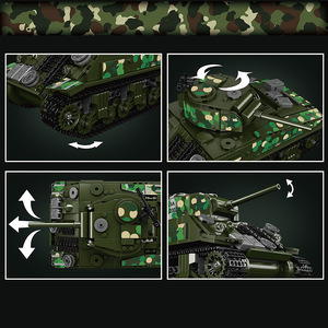 20024 <span class=keywords><strong>M4</strong></span> tanque medio Sherman tanque WW2 <span class=keywords><strong>arma</strong></span> equipo modelo niños niño ensamblar bloques de construcción juguete de plástico Juguetes - Product Image 4