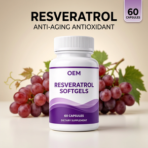 Gélules de Resvératrol OEM 60 Capsules Supplément Antioxydant Supplément à Base de Plantes Fabrication en Marque Blanche - Product Image 1