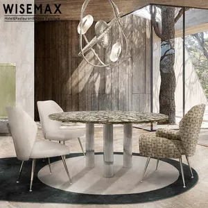 WISEMAX FURNITURE Glass transparency modern wedding dining table designer furniture hotel home acrylic waterfall dining table