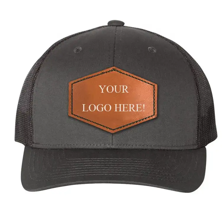 Ucuz toptan lazer güvenli deri kabartmalı şapka yamalar boş marka etiketi deri yamalar özel deri yama şapka