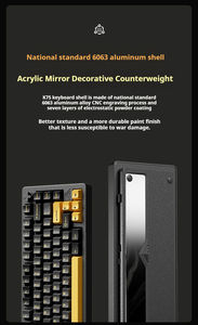 Tastiera Meccanica EWEADN <span class=keywords><strong>K75</strong></span> Layout 75% in Lega di Alluminio CNC, Tastiera da Gaming USB Hot-swappable Tri-modalità - Product Image 5