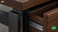 Bureau de direction modulaire ergonomique extensible dans un environnement de bureau minimaliste de style moderne