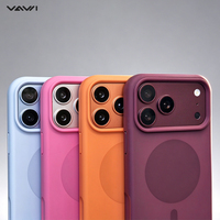 Étui magnétique en silicone VAWI S144 pour iPhone 16, 16 Pro, 16 Pro Max avec protection surélevée pour l'écran et le contour de l'appareil photo, toucher doux, commande en gros