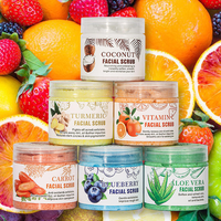 Olie-control exfoliërende ijsroommassage textuur natuurlijke biologische gezichts scrub witmakende suiker fruit geklopt gezichts scrub voor alle huidtypen