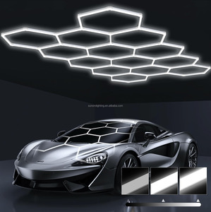 Sechseckige <span class=keywords><strong>LED</strong></span>-Garagen leuchte, verbesserte 3-stufige dimmbare, super helle Garagen detail leuchten 14 sechseckige Gitter, <span class=keywords><strong>LED</strong></span>-Laden leuchten