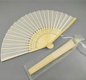 Personal Folding Cloth Hollow Bamboo Bone Hand Fans For Wedding Gift Handfan Custom Bone