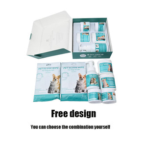 مجموعة مناديل قطنية لتنظيف الحيوانات الأليفة، قفازات لتنظيف العيون والأسنان والأذنين للكلاب والقطط - Product Image 2