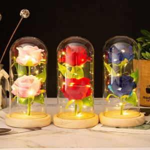 Adorno de Rosa en Cúpula de Cristal de Dos Piezas, Regalo Creativo para Navidad y San Valentín, Ramo de Flores Artificiales Eternas, Venta al por Mayor - Product Image 3