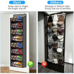 120 Caps Over Door Hat Rack 8 Tier Large Capacity Hanging Storage Organizer for Baseball Caps Grey - Product Image 3