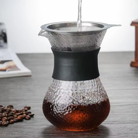 Nouvelle cafetière artisanale portable en verre, résistante à la chaleur, pour café filtre