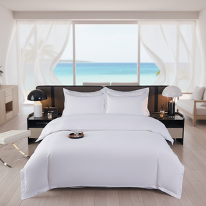 Housse <span class=keywords><strong>de</strong></span> <span class=keywords><strong>couette</strong></span> et draps plats en polyester/coton <span class=keywords><strong>de</strong></span> qualité hôtelière, luxe à <span class=keywords><strong>prix</strong></span> abordable, 4 et 5 étoiles, avec taies <span class=keywords><strong>d</strong></span>'oreiller - Product Image 1