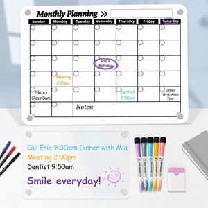 2025 Colorful Custom Dry Erase Magnetic Fridge <b>Calendar</b> Acrylic Dry Erase Whiteboard - Product Image 5