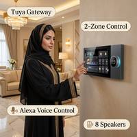 Panel Kontrol Rumah Pintar Tuya Gateway Produk Baru TL-Q8 8 Inch Android Dua Zona Amplifier 8x30W Alexa Voice untuk Villa Grosir