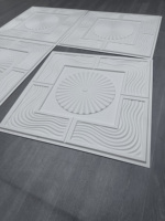 Panneaux de plafond en PVC ignifuges ZJ Factory Supply avec design 3D brillant pour hôtels, centres commerciaux et hôpitaux