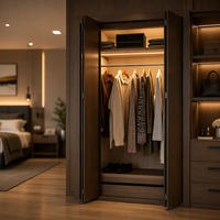 Armoire sur mesure haut de gamme pour vêtements, systèmes de dressing, meubles de design, dressing de luxe en bois pour chambre à coucher