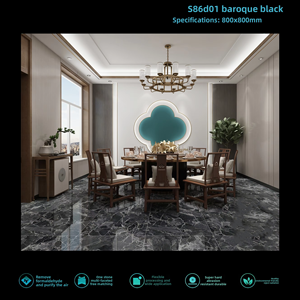 Azulejos de Cerámica de Mármol de Lujo Oscuro para Paredes y Pisos, 800x800 mm, Antideslizantes, para Baño, Vestíbulo, Sala de Estar, Diseño de Interiores de Hotel - Product Image 4