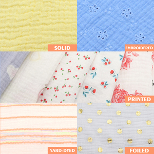 Rắn bé bông Muslin vải 120gsm 40S 100% Combed bông in thêu tùy chỉnh đôi gạc Crepe dệt vải - Product Image 4