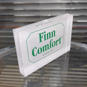 Blocco <span class=keywords><strong>di</strong></span> visualizzazione acrilico trasparente personalizzato con serigrafia sfondo stampato per negozio al dettaglio e Branding - Product Image 3