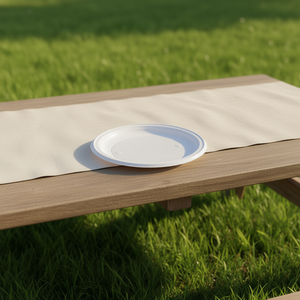 Platos y Tazones Desechables de Plástico PP Redondos Blancos de 17CM, Reutilizables, PLATO LLANO 1000R, en Rojo - Product Image 3