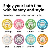 Tablettes de douche et de bain aux huiles essentielles d'aromathérapie, lot de 8 pièces, en forme de sel marin, huiles essentielles, contrôle du sébum, exfoliantes, vente en gros