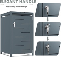 Abri de rangement moderne pour poubelles extérieures, cache-poubelles à roulettes 2x240L en acier inoxydable, résistant aux intempéries, revêtement poudré, couvercle automatique