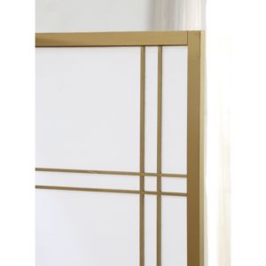 DB Seto 4-Panel Antique Gold <b>Wood</b> Room <b>Divider</b> <b>Screen</b> Elegant Decorative Partition for Indoor Interior Decoration - Product Image 3