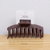 Jepit Rambut Plastik Matte Frosted MUJU D131 9-11cm Desain Silang Minimalis Warna Morandi Anti Selip
