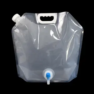 Ngoài trời Cắm Trại Đi Bộ Đường Dài thịt nướng công suất lớn BPA free nhựa xách tay 5L 10L nước uống túi với vòi nước