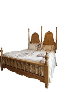 Lit d'enfant en bois massif américain, lit simple 12m, style rétro moderne simple en chêne pour garçons et filles, 1m, fabriqué sur mesure à Shanghai - Product Image 1