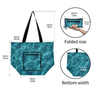 Printed <b>Foldable</b> Shopping Bag Tote Large Capacity Shoulder Carry Bag for Grocery Travel - Product Image 2