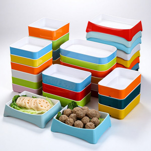Platos Rectangulares de Melamina para Uso en Hoteles y Fiestas, Color Sólido 13075 - Product Image 1