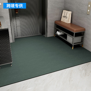 พรมเช็ดเท้าหน้าประตูทางเข้าแบบสี่เหลี่ยมผืนผ้า PVC กันลื่น ซักได้ พรมปูพื้นบ้าน สีพื้น - Product Image 3